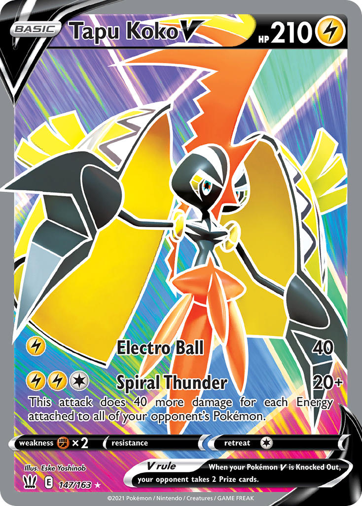 Pokemon Card Tapu Koko VMAX 051/163 Full Art Ultra Rare Battle Styles –  TOYSUCKER