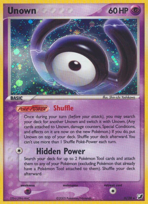 Check the actual price of your Unown H/28 Pokemon card