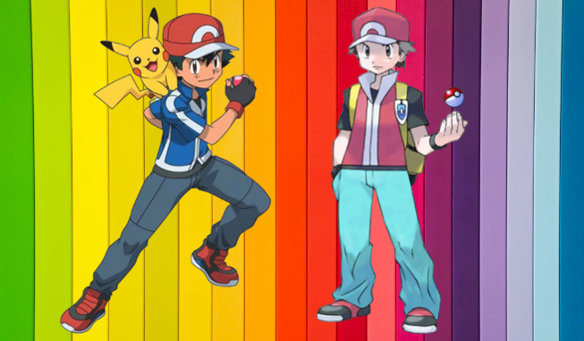 Pokemon Characters Battle: Ash Vs Red (Pokemon Anime Vs Pokémon Origins) 